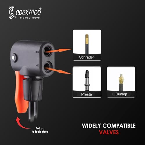 Image of Cockatoo Bicycle Foot Balloon Pump Machine for Bikes and Cycle, Balloon High Pressure Cycle Air Pump for Bicycle, Pump for Cycle Tyre