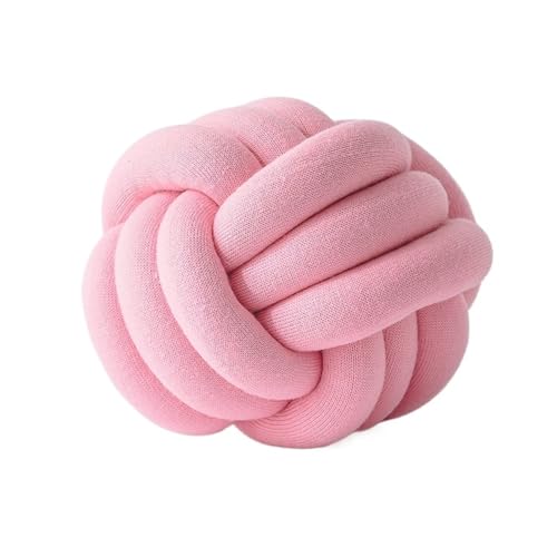 QWWQYDY Cojin Nudos Estilo Hecho a Mano Trenza Nudo Almohada cojín de Color sólido Sala Estar Familiar sofá decoración Cuna for niños(Pink)