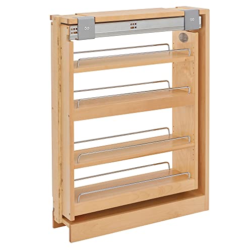 Rev-A-Shelf 432-Bfsc-6C 6 Inch Wood Base Filler Pull Out Storage Organizer With Adjustable Wood Shelves And Full Extension Soft-Close Slides, Maple #TOP19