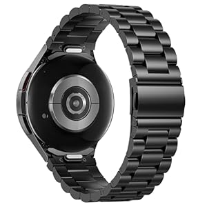 SUNDAREE One Click Armband Kompatibel mit Samsung Galaxy Watch 7/Watch 6 Classic 47MM/Watch 5 Pro/FE,Keine Lücke Herren Edelstahl Metall Uhrband für Watch 7/6/5/4 44MM 40MM 46MM 43MM 42MM 45MM,Schwarz