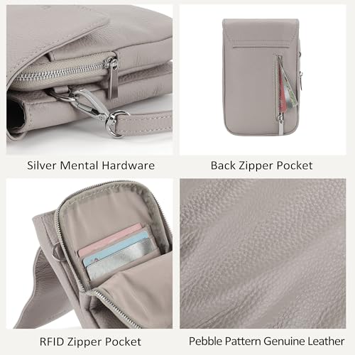 Image of befen Genuine Leather Crossbody Bags for Women, Cell Phone Cross body Purse Bag with RFID Blocking Card Slots