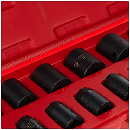 Sunex 2652 14 Piece 1/2-Inch Drive Standard Metric 6 Point Impact Socket Set #TOP5