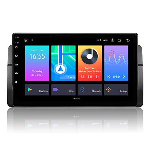 NVGOTEV Car Radio Stereo Android 11.0 Fits for BMW E46 1999-2004 GPS Navigation HD Touch Screen Built-in PhoneLink Android Auto with BT Steering Wheel Control FM WiFi Android Auto 4G RAM + 64G ROM