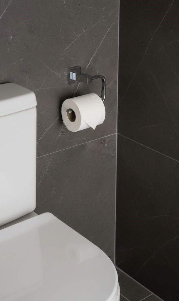 Set Accessori Bagno Moderno 6 Pezzi in Acciaio Inox Cromato - Kit Completo da Parete con Porta Asciugamani, Porta Rotolo, Porta Sapone, Bicchiere e Gancio Accappatoio - Design Squadrato