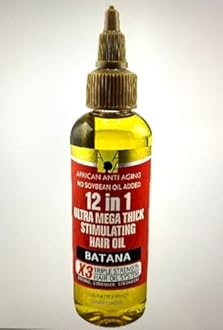 African Anti Aging 12 in 1 ultra mega thick stimulating hair oil Batana - 3.38 OZ