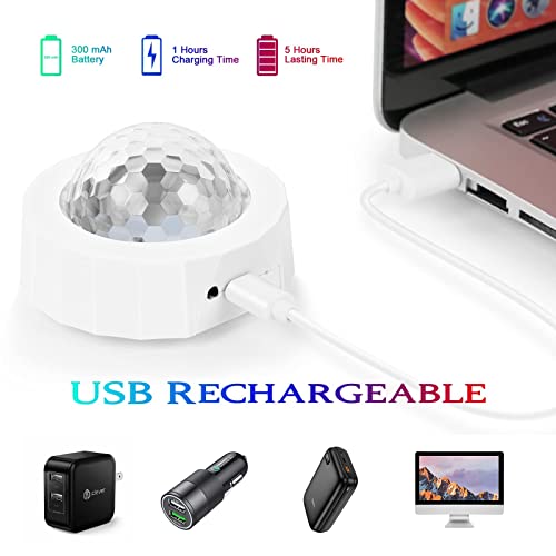 URAQT Mini Discokugel Licht, 3 Farben RGB Mini Discolicht Partylicht USB Wiederaufladbares Sound Aktivierte Discokugel LED Musikgesteuert Bühnenlicht für Alle Partys und Autoinnendekoration