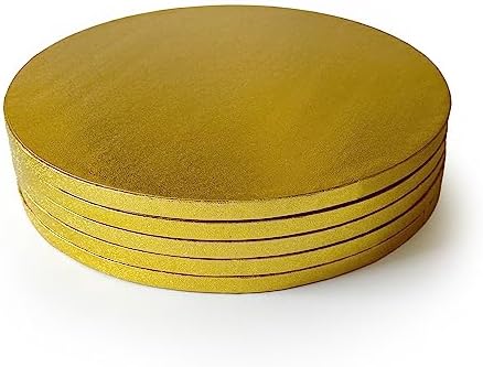 Miss Bakery's House® Cake Drum - Bęben do ciasta - 12 mm - Ø 20 cm - srebrny - 5 sztuk - stojak na ciasto - talerz - gruby - mocny - powlekany - okrągły
