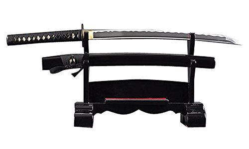 Handmade Sword - Aluminium Alloy Unsharpened Iaido Training Katana/Wakizashi Sword, Handmade, Full Tang, Black Scabbard (Iron941 Wakizashi)