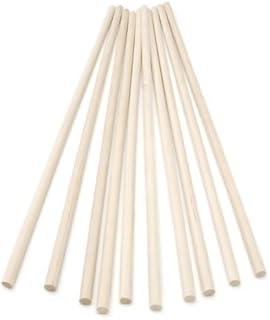 300mm Wooden Sticks - Hardwood Dowels Poles 6mm Diameter 10 Pack