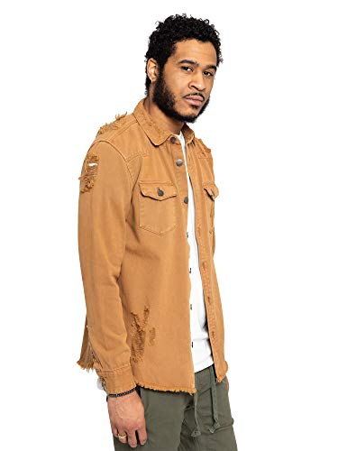 Image of VICTORIOUS Men's Distressed Denim Jacket