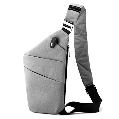 Vensivy Sling Crossbody Bags Anti-thief Slim Personal Flex Bag Safe Purse Bags for Women Men Waterproof (Grey, Right)