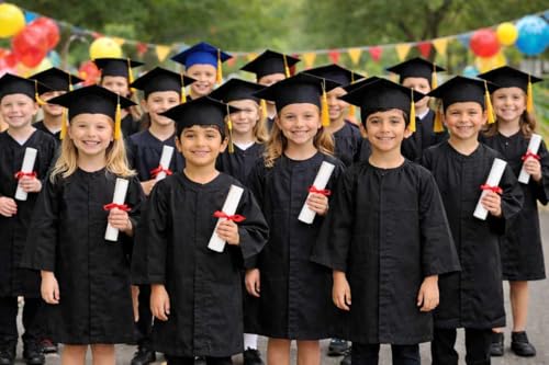 Image of Graduation gown for kids with Cap for convocation dress for school ceremony