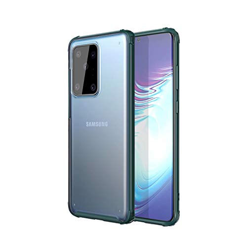 AILZH Carcasa para Funda Samsung Galaxy S20 Ultra [TPU+PC] Suave Silicona Protección Caso Antichoque Anti-rasguño Ultradelgado Parachoques Bumper Anti-Shock Case Cover(Mate translúcido-Cian)