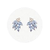 Light Blue Rhinestone Stud Earrings for Women Small Dainty Crystal Cluster Drop Earrings Cute Costume Jewelry for Bridal Wedding Party Gift