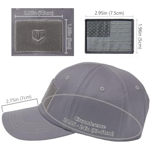 Image of Tactical Hat with Flag Patch Camo Military Army Hats Adjustable Trucker Baseball Cap Soft Top for Shooting