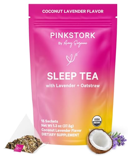 Pink Stork Organic Sleep Tea - Melatonin-Free - Calming Lavender...