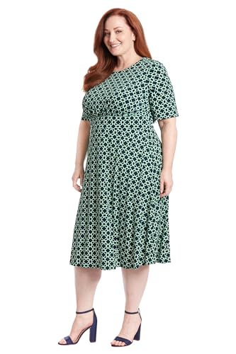 Image of London Times Women's Womens Elbow Sleeve A-line Midi - Pretty Garden Party Dress - Special Occasion Wedding Guest Dress