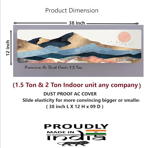 Image of DARSHANAM WORLD Beatiful Designer Ac Cover / / Cutest Printed Air Conditioning Dust Cover For Indoor & All Type AC Split Covers / / Colorfull Folding Designer Ac Cover (Mountain Printed 1.5 Ton)