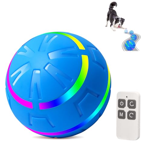 Interactive Dog Ball Toy, Peppy Pet Ball for Dogs, Dog Ball with Remote Control LED Lights, Automatic Moving Dog Ball, Active Rolling Dog Interactive Toys for Small Medium Large Dogs, Blue Interactive Dog Ball Toy, Peppy Pet Ball for Dogs, Dog Ball with Remote Control LED Lights, Automatic Moving Dog Ball, Active Rolling Dog Interactive Toys for Small Medium Large Dogs, Blue