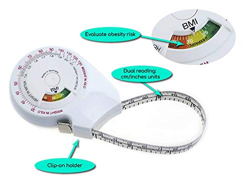 Image of Slim Guide Skinfold Caliper Kit w /Case, BMI Tape Measure, Transport Bag (Black)