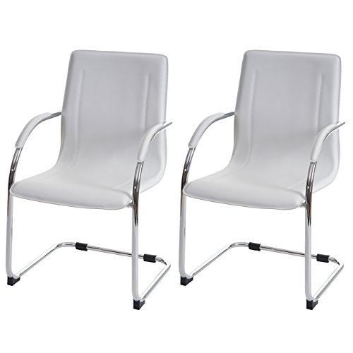 Mendler 2er-Set Konferenzstuhl Samara, Besucherstuhl Freischwinger - weiß