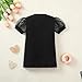 Magic Park 1-6Y Baby Girl Ribbed T-Shirts Toddler Puff Sleeve Blouse Kids Knit Tee Girls Solid Color Casual Tops（Puff Sleeve Black,3-4 Years