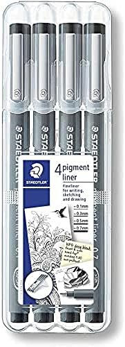 STAEDTLER 30801-9BKD Pigment Liner Fineliner Pen - Black, 0.1 mm (Blister of 1)