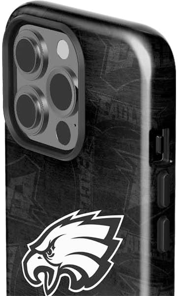 Skinit Impact Phone Case Compatible with iPhone 15 Pro - Officially Licensed NFL Philadelphia Eagles Black & White Design