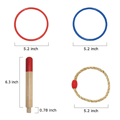 Gothink Ring Toss Games For Kids Quoits Game Set Indoor Holiday Fun Fall Fair Game Or Outdoor Throwing Yard Game For Adults With Carry Bag 10 Plastic Ring And 5 Ropes For Family Party Gift #TOP6