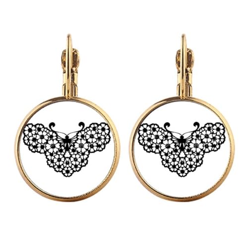 Boucles d'oreilles pendantes à clip or ailes florales pour vos soirées chic