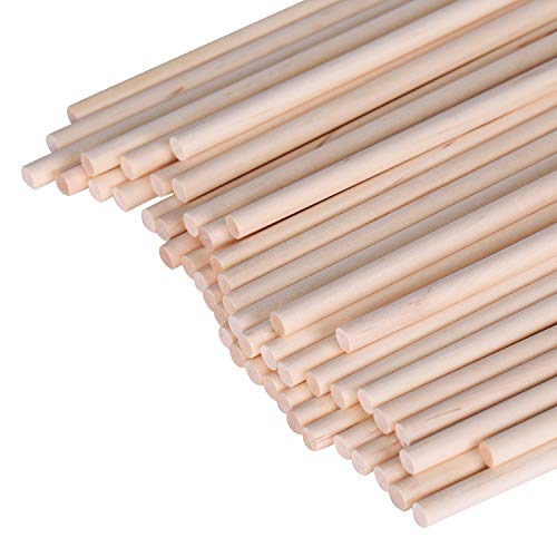 Senkary Wooden Dowel Rods 1/4 X 12 Inches Wood Craft Dowel Rods, 50 Pieces #TOP3