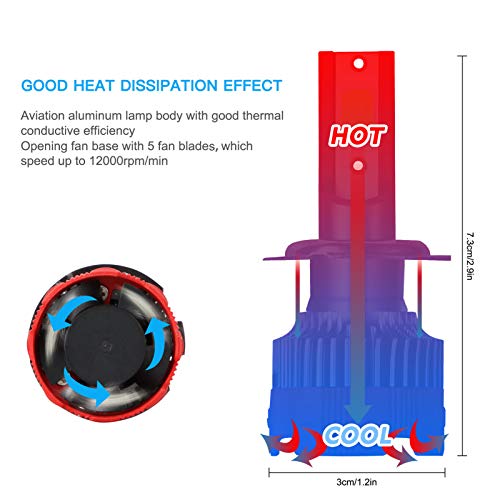 2 PCS StarightH7 LED 6000K para motocicleta farol 6000LM Super Bright impermeável LED luz de nevoeir