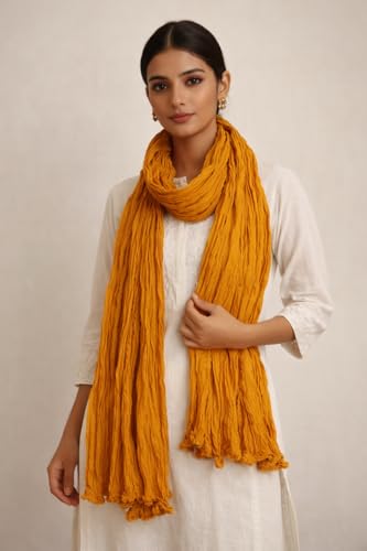 Image of Cotton Plain Solid Color Dupatta Soft Lightweight Dupatta for Women