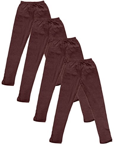 Image of IndiWeaves Girls Cottton Brown Leggings Pack of 4