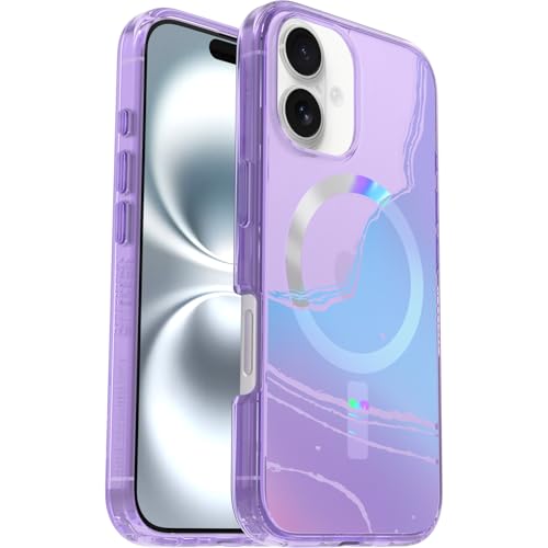 Image of OtterBox iPhone 16 Symmetry Series Clear Case - Galactic Dreaming Purple - Ultra-Thin, Sleek iPhone Case, Glossy & Shiny iPhone Case