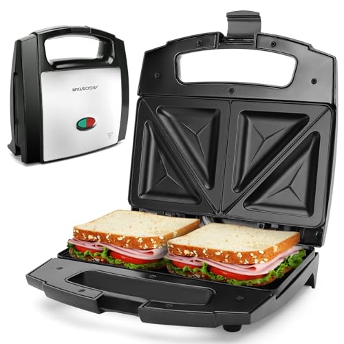 Aigostar Lamo - Sandwichera, 800W, Revestimiento Antiadherente,