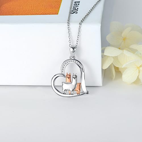 YFN Llama Necklace Sterling Silver Alpaca Pendant Necklace Llama Jewelry for Women Alpaca Lovers Gifts3