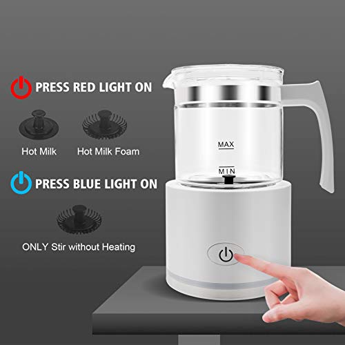 Milchaufschäumer elektrisch mit 250ml abnehmbarem Glasaufsatz - Milk Frother - für Milchschaum heiß & kalt Automatischer… – Bild 3