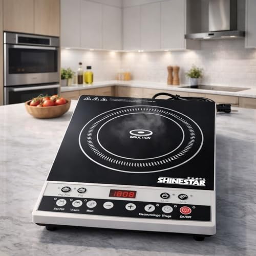 Image of Induction Cooker Model 1963 | 2000W Smart Cooktop | 7 One-Touch Preset Modes - Hot Pot, Fry, Hot, Water, BBQ, Soup | Military-Grade Crystal Glass Surface | BIS ISI Certified | Made in India