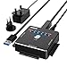Price comparison product image USB IDE or SATA Adapter, FIDECO USB 3.0 Aluminum Hard Drive Adapter Universal for 2.5/3.5 inch SATA HDD/SSD & IDE HDD 3.5 inch, Support Offline Clone