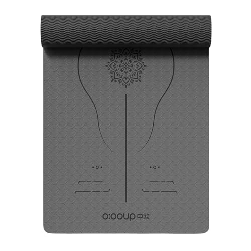 Rustuen ヨガマット TPE 10mm 幅広 80cm 厚め トレーニングマット 防音 筋トレマット ピラティス マット TPE素材 滑り止め 収納バッグ付き ブラック 黒