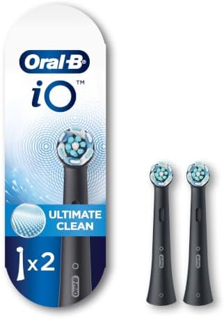 Oral-B iO Series Ultimate Clean Electric Toothbrush Replacement Brush Heads for an Oral-B Electric Toothbrush, 2 Count, Black