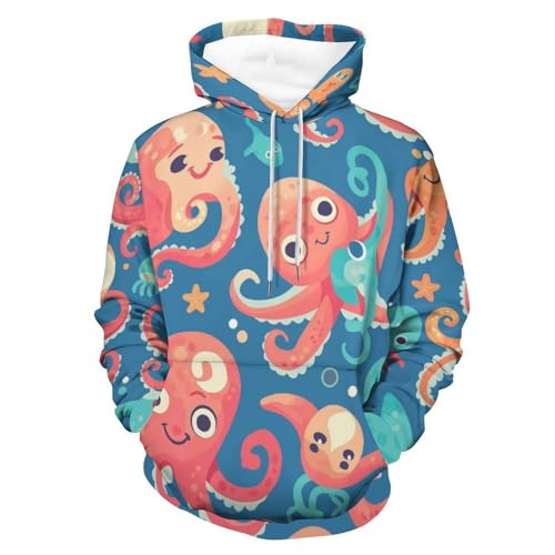 Sweat à Capuche Poulpe Chaud et Confortable pour Affronter le Froid avec Style