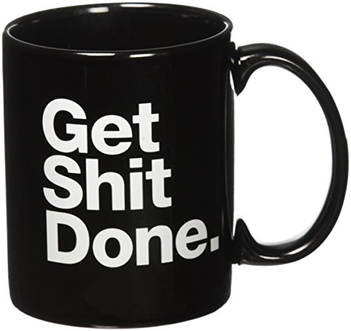 Get Shit Done Motivational Black Ceramic Coffee Mug