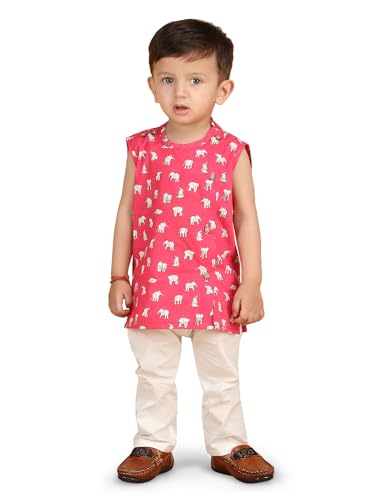 Image of POLKA TOTS Pure Cotton New Born Dress | Ultra-Soft, Breathable & Lightweight Sleeveless Jhabla Pant Set for Baby Boys & Girls | Baby Summer Clothes | Traditional Jabla & Pyjama Set for Newborns