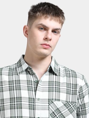 Image of StitchX Men's Full Sleeve Back Twill Checkered Shirt