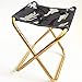 VIVIANSHOP Tabouret pliant poney Zha - En alliage d'aluminium - Pour le camping, la plage - Gris doré