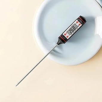 LEGACYCART Waterproof Digital Instant Read Meat Thermometer Calibration Function for Cooking Food Candy, BBQ Grill, Liquids,Beef(black)