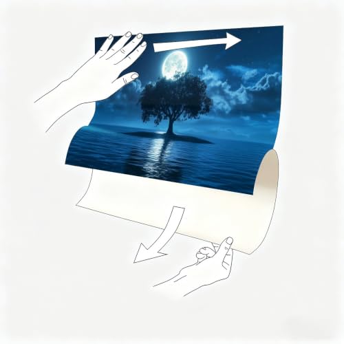 Vinilo de árbol con lago Moon de 120x80 cm para pared de casa 6