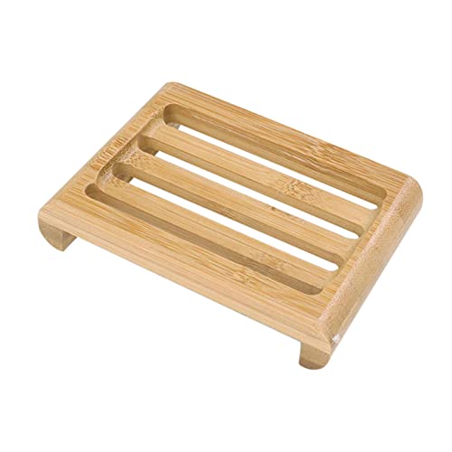 Fowybe Soporte para jabón - Jabonera bambú para Ducha,Soporte jabón Madera, jabonera para Ducha, Protectores jabón para baño, Bandeja jabón Cocina con Drenaje